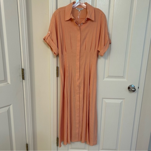 Veronica Beard Adavi Linen Blend Shirtdress in - Picture 5 of 9
